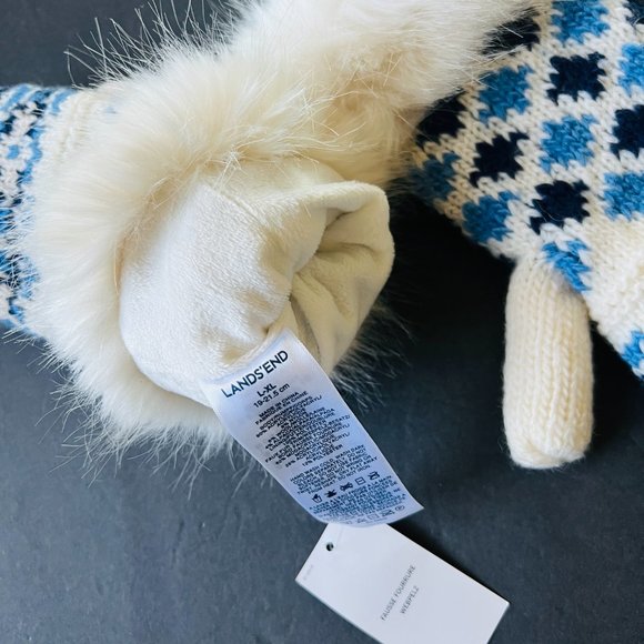 LANDS' END Women's Knit Mittens NWT Size L-XL - Picture 4 of 7
